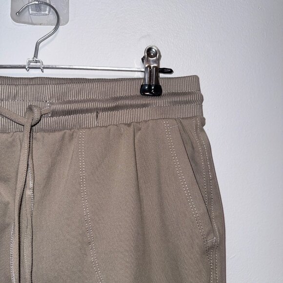 Rachel Zoe Womens Jogger Pants S Tan Ribbed Cuffs Drawstring Waist - Picture 2 of 6